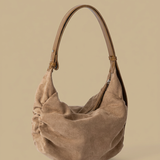Bolso Hobo con Textura de Ante