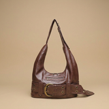 Bolso de Hombro con Cinturón de Ojetes