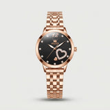 Reloj acero inoxidable corazón brillante