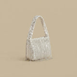 Bolso de Hombro con Flecos de Cuentas