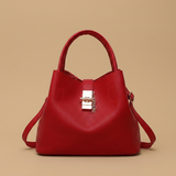 Bolso de Hombro para Mujeres de Cuero con Accesorios Dorados