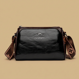 Bolso Bandolera de Cuero Estructurado con Solapa