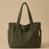 Bolsa Tote con Textura de Pana