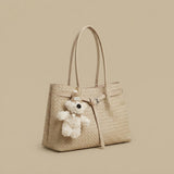 Bolso Tote con Colgante de Oso de Peluche