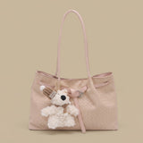 Bolso Tote con Colgante de Oso de Peluche