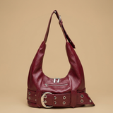 Bolso de Hombro con Cinturón de Ojetes