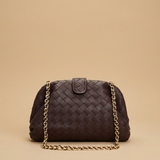 Bolso de Hombro de Cuero Trenzado con Cadena
