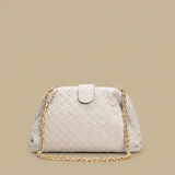 Bolso de Hombro de Cuero Trenzado con Cadena