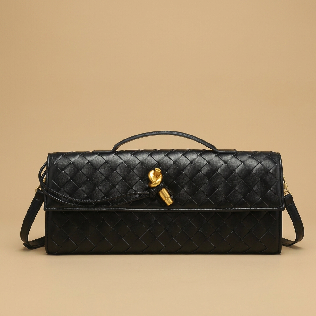 Bolso de Mano Cruzado de Cuero Trenzado