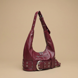 Bolso de Hombro con Cinturón de Ojetes