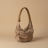 Bolso Hobo con Textura de Ante