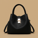 Bolso de Hombro para Mujeres de Cuero con Accesorios Dorados
