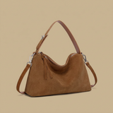 Bolso de Hombro de Cuero Suede Genuino