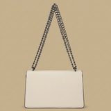 Bolso Cruzado con Solapa de Piel Grabada de Serpiente